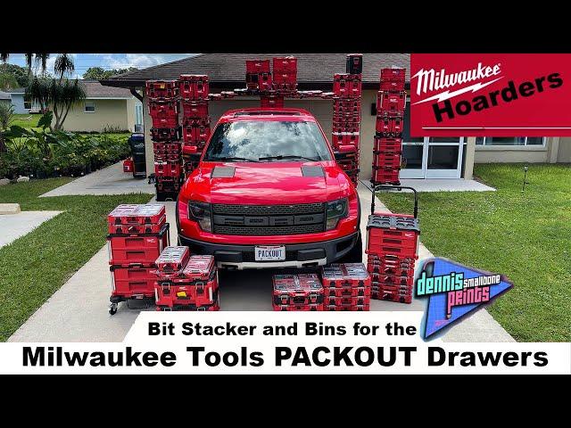 Biggest PACKOUT Hoarder!  Bit Stackers & bins for Milwaukee Tools PACKOUT drawers ! You could WIN!