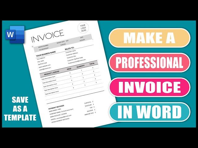 How to Make an INVOICE in MS Word | EASY TUTORIAL