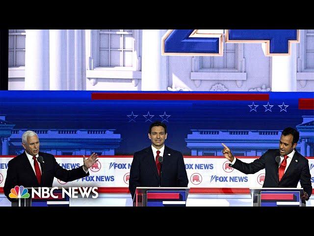 At first GOP debate, Ramaswamy becomes chief target