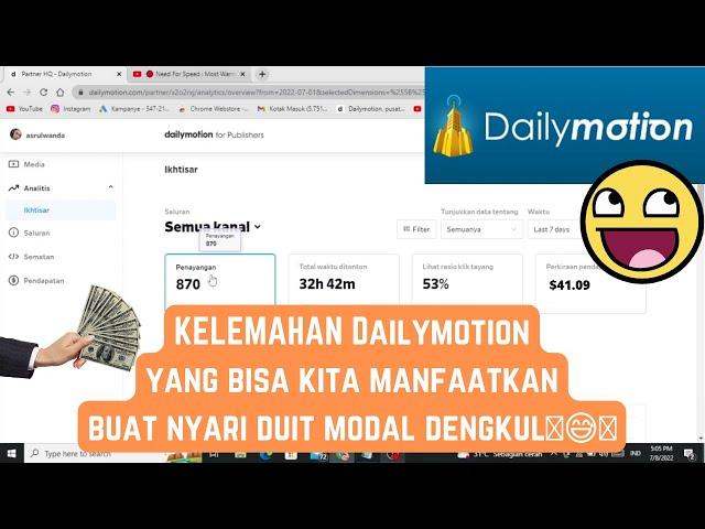 KELEMAHAN DAILYMOTION YANG BISA DIMANFAATKAN BUAT DAPET DUIT