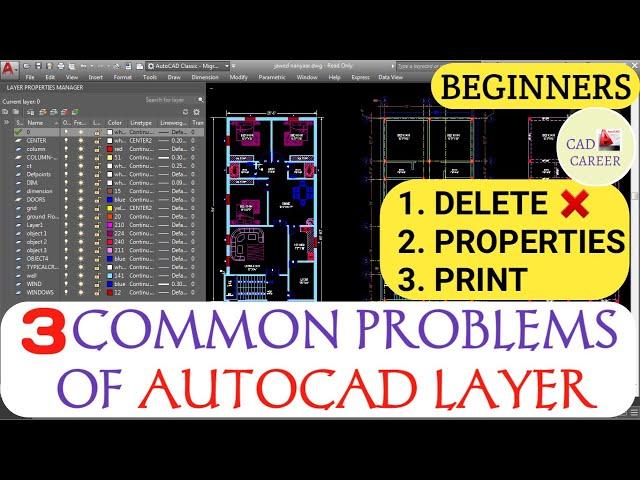 3 COMMON  PROBLEMS OF AUTOCAD LAYER | AUTOCAD LAYER SETTINGS