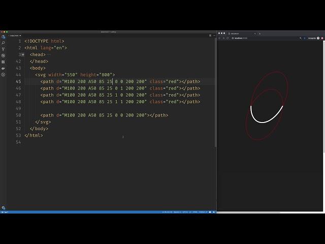 SVG Path: Drawing Arcs