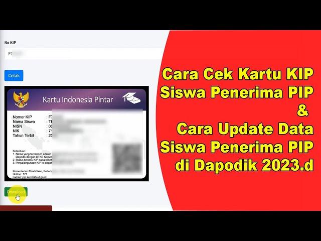 Cara Melihat dan Mencetak Kartu KIP dan Update Data Siswa Penerima PIP di Dapodik 2023.d