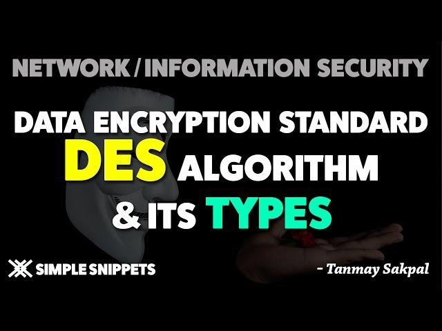 DES Algorithm (Data Encryption Standard algorithm) | Complete Working | Types - Double & Triple DES