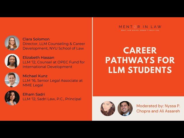 Career Pathways for LLM Students - Mentor in Law