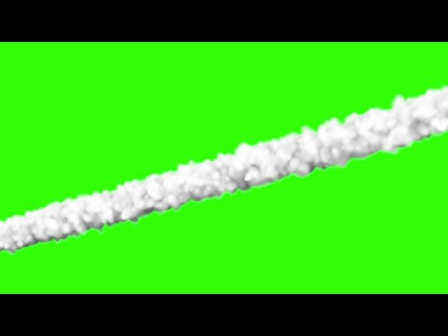 jet smoke trails on green screen