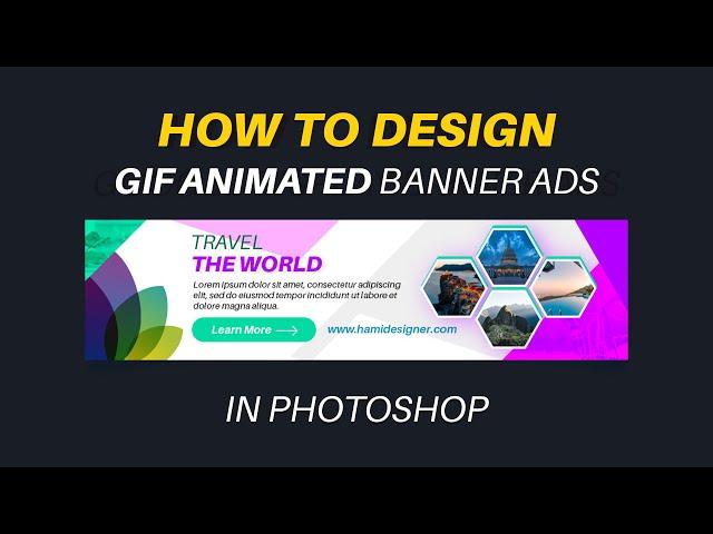 How to design gif animated banner ads for google ads in Photoshop | Photoshop Tutorials