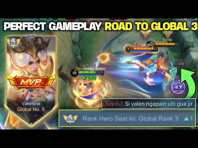 AKHIRNYA AKU JADI TOP 3 GLOBAL VALENTINA!! PERFECT GAMEPLAY VALENTINA HANDEY!! - MOBILE LEGENDS