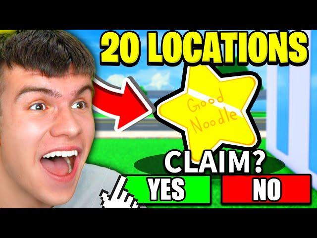 How To Find ALL 20 GOOD NOODLE STAR LOCATIONS In Roblox Dealership Tycoon! Spongebob Event!