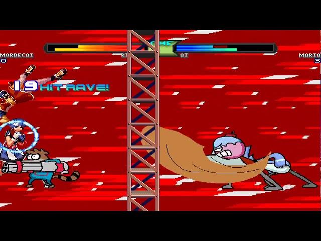 NICK54222 MUGEN: Mordecai and Rigby VS Maria Shinzaki and Ai (Fernando Valadez)