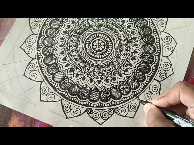 How to Draw MANDALA ART for Beginner | Step by Step | #1