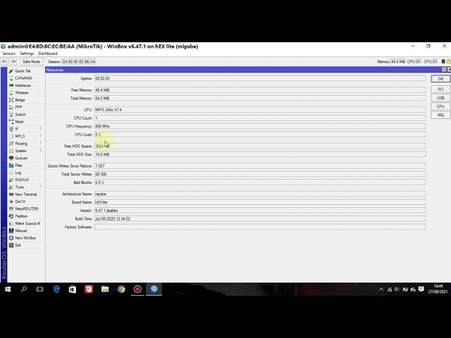 Cara Melihat Spesifikasi System Pada Mikrotik Routerboard Untuk Pemula