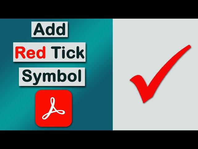 How to add Red Tick Symbol in a PDF (fill and sign) with Adobe Acrobat Pro Dc