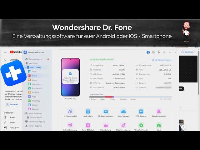 Wondershare Dr. Fone | management software for your Android / iOS device in short check