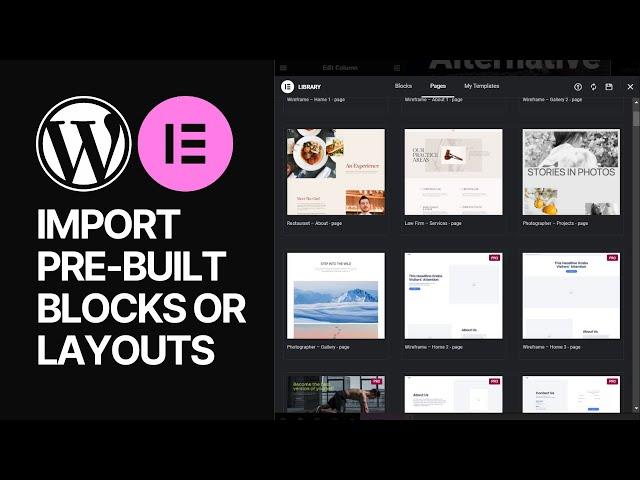 How To Import Pre-Built Pages, Blocks or Layouts in Elementor WordPress Plugin For Free?