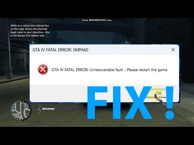 gta 4 fatal error unrecoverable fault please restart the game - GTA 4 Fatal Error SMPA60 Fix