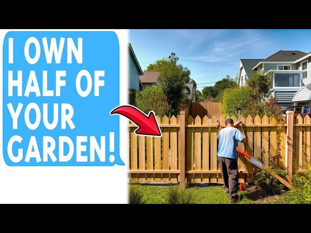 Neighbor Takes Down Shared Fence & Claims He Owns Half My Property! Plants Trees On My Land!