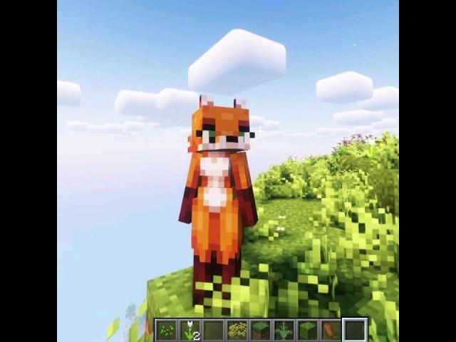 Climbing the hills  - minecraft furry fox girl mod #minecraft #minecraftshorts