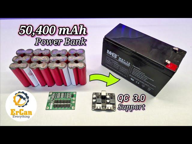 How to Convert 12v 7Ah Lead Acid Battery Into 12v 16.8Ah Li-Ion Battery Pack and 50400mAh Power Bank