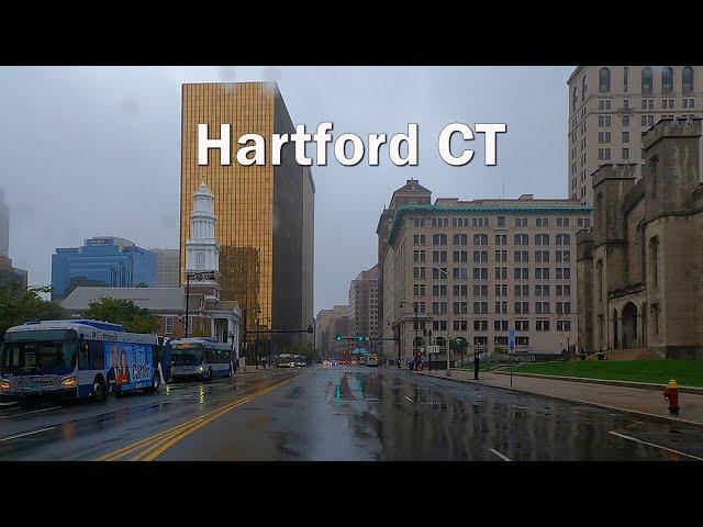 Driving Tour of Hartford CT -  The Capital City of Connecticut 4K