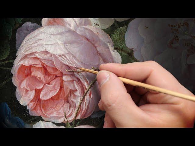 Painting roses with oil paints - Dutch and Flemish Still Life | Copying