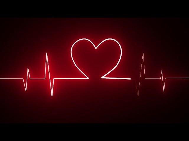 Motion Made - Cardiogram heartbeat heat pulse glowing red neon light loop animated background