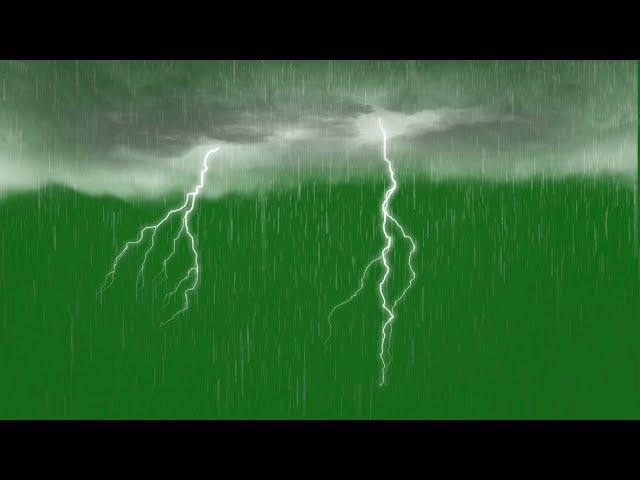 Green Screen Rain With Thunder Effects | Rain Effect With Lighting Effect | New Rain Thunder #Shorts