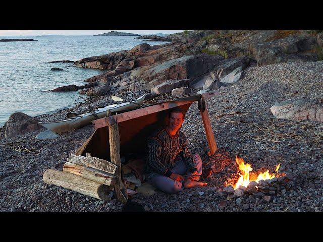 3 Day Beach Camping: CATCH & COOK - Driftwood Shelter Build - Bushcraft