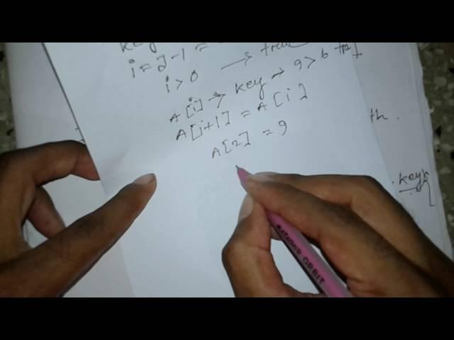 Insertion sort algorithm in bangla