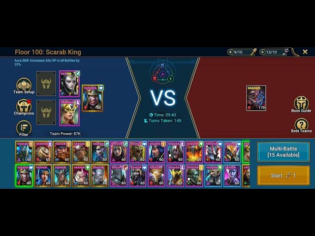 fully auto Scarab King normal floor 100 solo using Valla