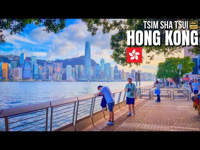 Hong Kong — Tsim Sha Tsui Walking Tour【4K HDR】| Walking by Hong Kong's Famous Skyline