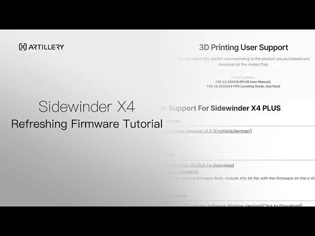 Tutorial | Refreshing Firmware of Sidewinder X4 Series Printer