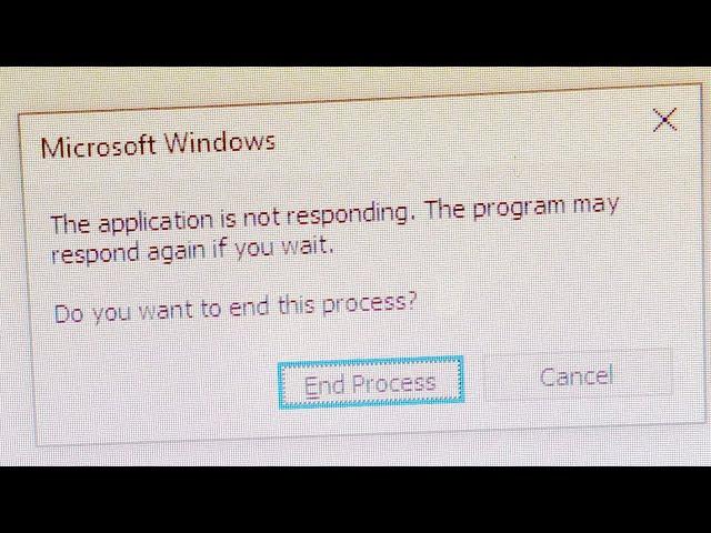 The application is not responding. The program may respond again if you wait.| Do you want to end...