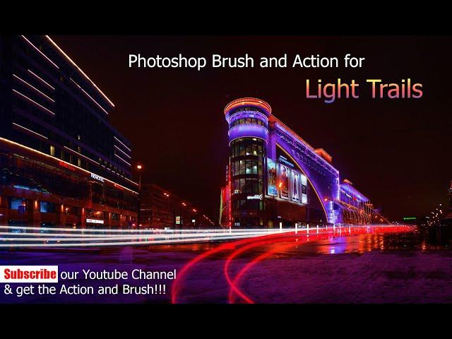 How to create Light Trails in photoshop by using brush and action