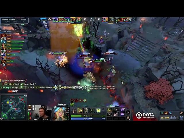 Team Secret Zayac PERFECT ECHO SLAM followed by Puppey black hole destroying Polaris LCQ TI11