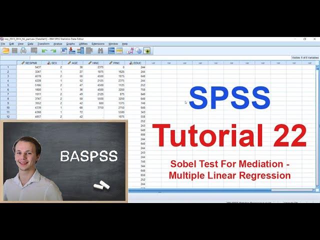 SPSS #22 Sobel Test For Mediation - Multiple Linear Regression