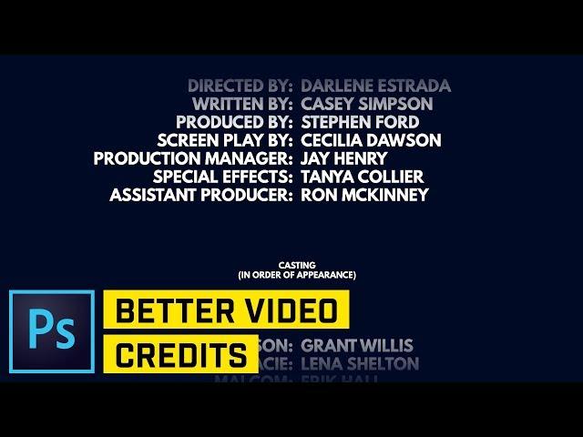 Movie Text End Credits Photoshop CC Tutorial