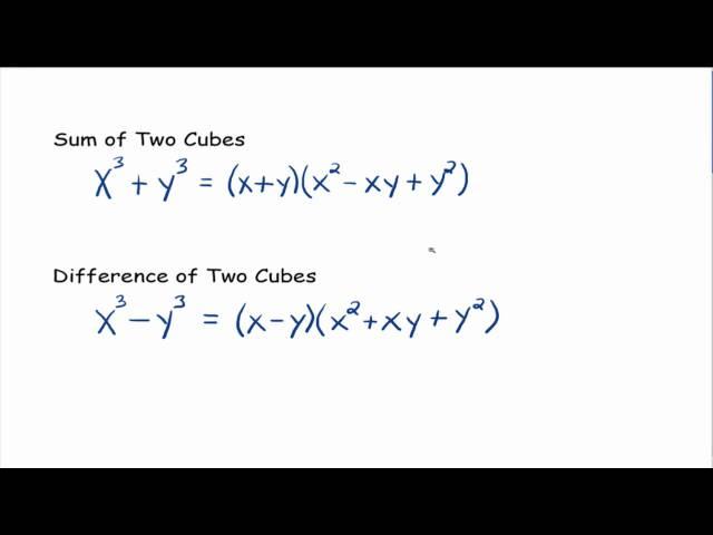 Sum and Difference of Two Cubes