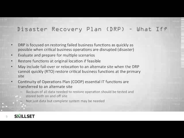 Disaster Recovery Strategy  (CISSP Free by Skillset.com)