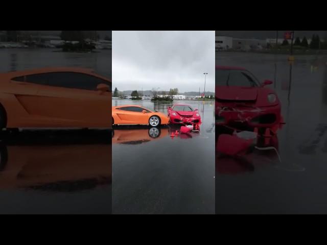 FERRARI crashes into LAMBORGHINI