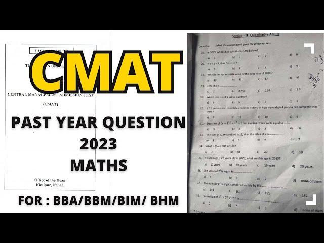 CMAT exam preparation 2024