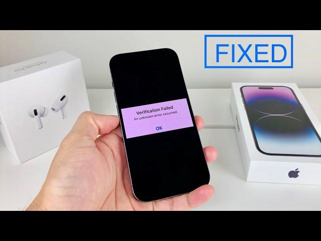 Verification Failed An unknown error occurred (FIXED)