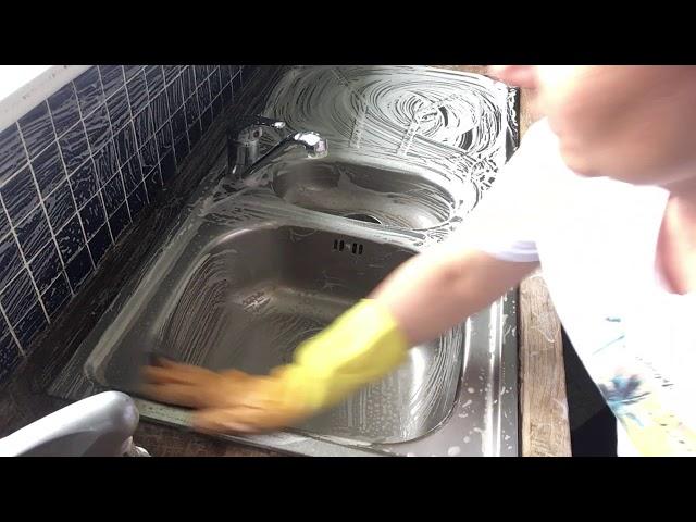 ASMR scrubbing and cleaning my sink NO TALKING