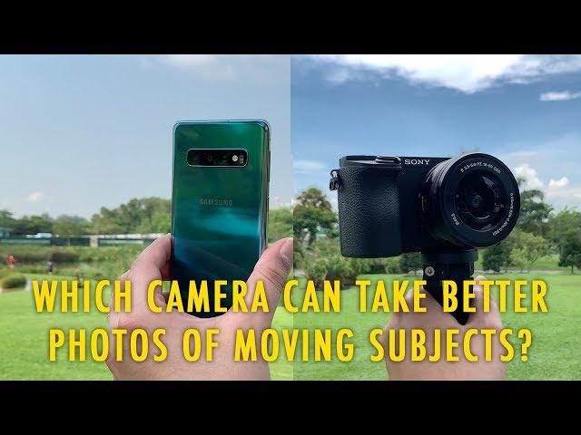 Samsung s10 vs Sony A6500 - Taking Photos of Moving Subjects Challenge!