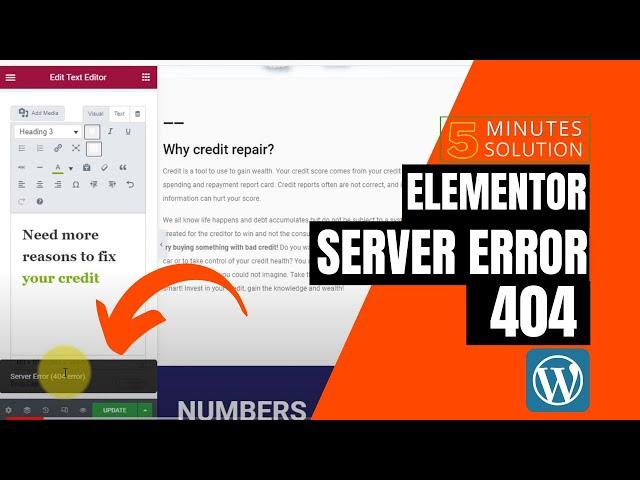 Elementor server error 404 when saving or How To Fix Server Error 404