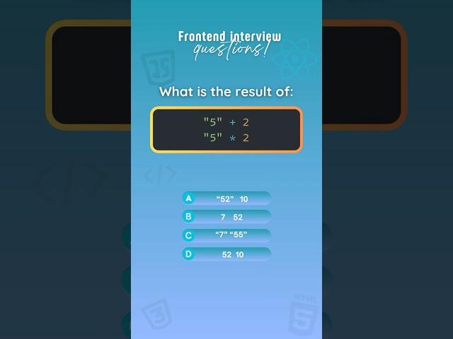 Frontend interview questions: Quiz 54 #javascript #react #interview #developer #coding  #programming