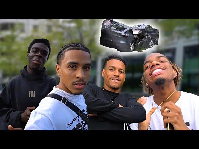 (crashed TESLA) DAY IN THE LIFE MIT Joshua Quarshie, Jeremiaha und Baddo