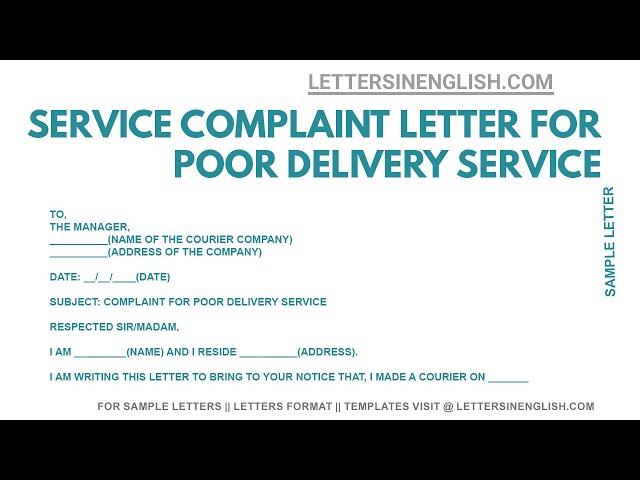 Complaint Letter for Poor Courier Service – How To Write a Complaint Letter for Poor Service