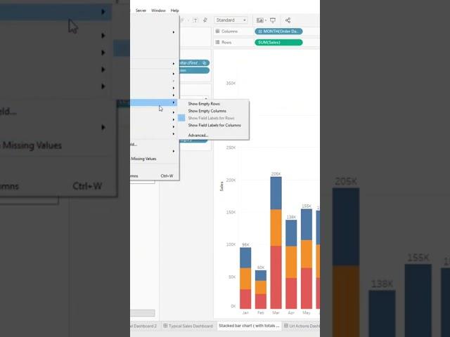 [Tableau] Graph Labels on top #data