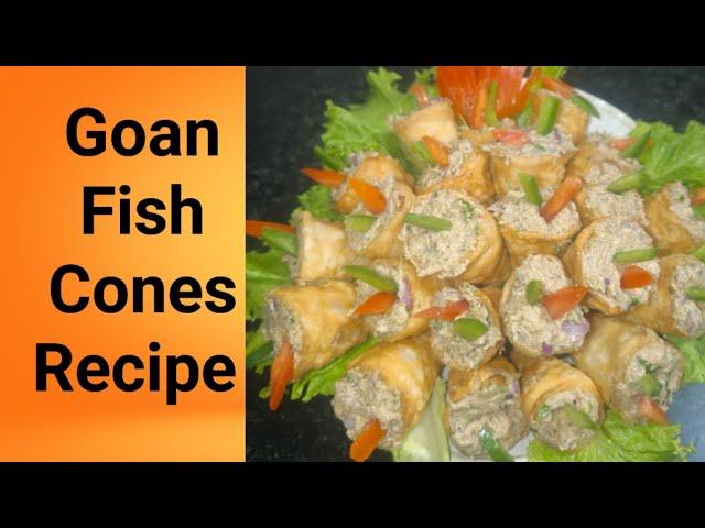 Goan Fish Cones Recipe/ Tuna fish cones/ how to make tuna filling for cones#konkanivideo